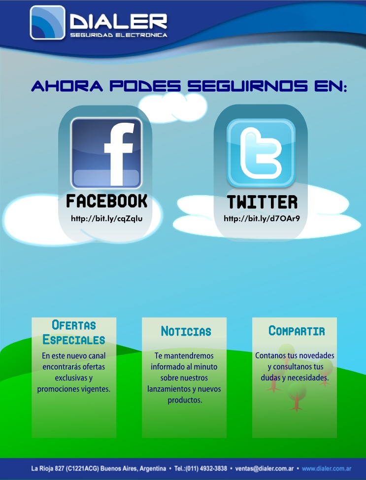 Presentación en Facebook - Twitter